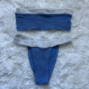 bond-eye Blue and white Bikini Set